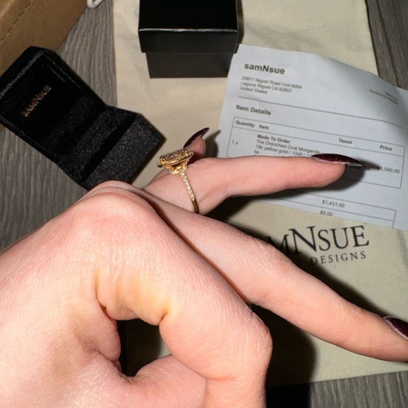 morganite 14k yellow gold diamond ring - Picture 8 of 10